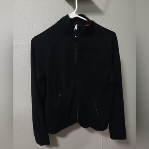 Valerie Stevens Prima Cotton, Women's Black Zip-Up Sweater